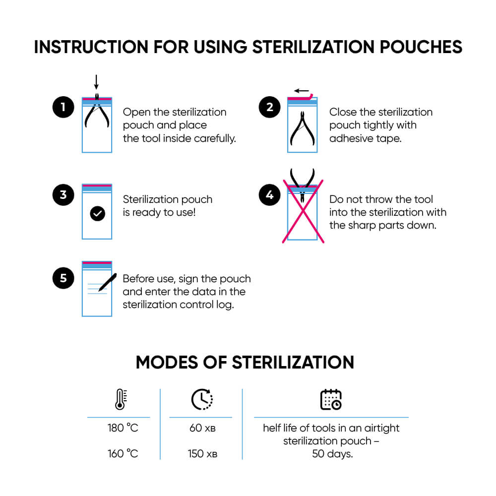 MicroStop ECO Sterilization Pouches Class 4 Indicator Kraft Bags 100x200 mm (100 Pcs)