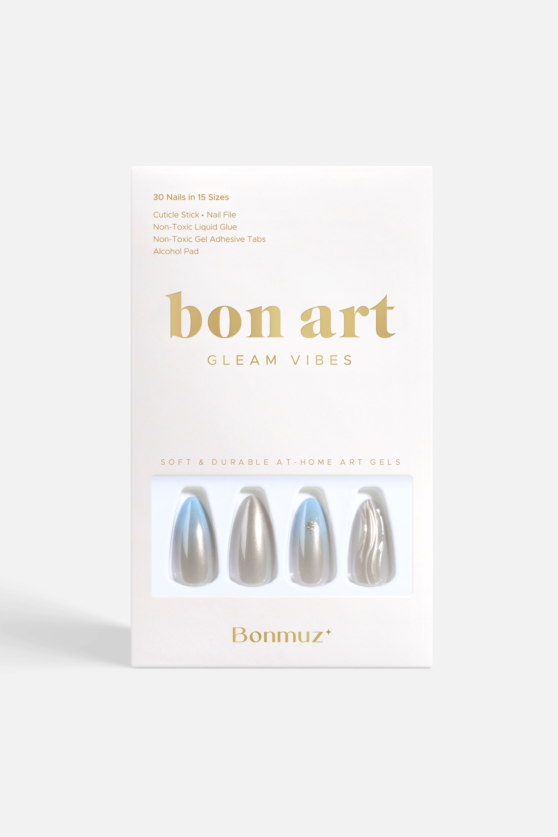 Silver Tide | Soft & Durable Press-On Nails