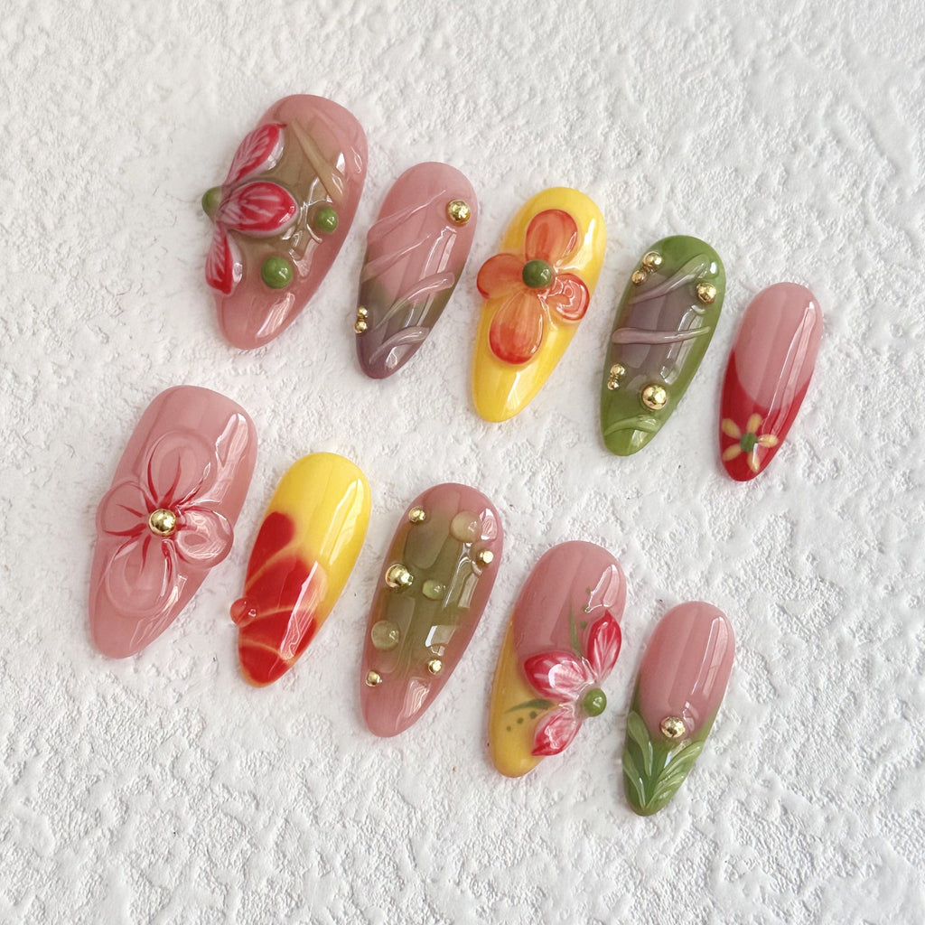 0983- Handmade press on nails fake nails removable