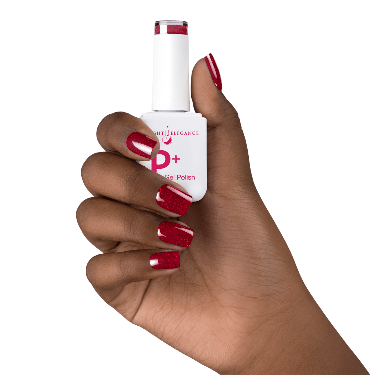 Light Elegance P+ Soak-Off Glitter Gel Polish - Red Chandelier